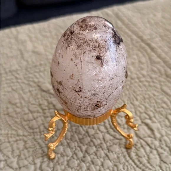 Vintage Italian Marble Artisan RARE Decorative Egg with Stand - Picture 5 of 8